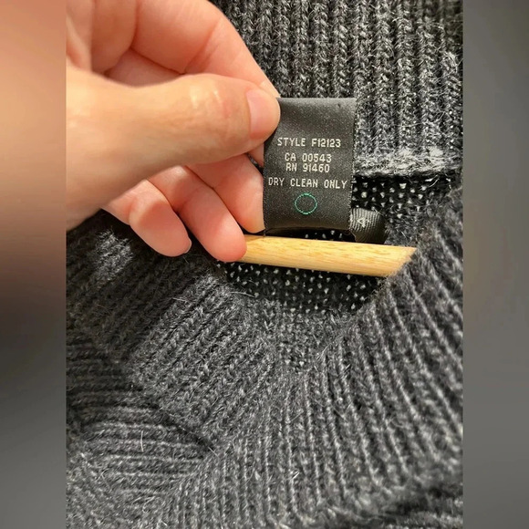 North 44 Alpaca italian yarn cable knit shawl collar gray sweater men’s large - Picture 10 of 10